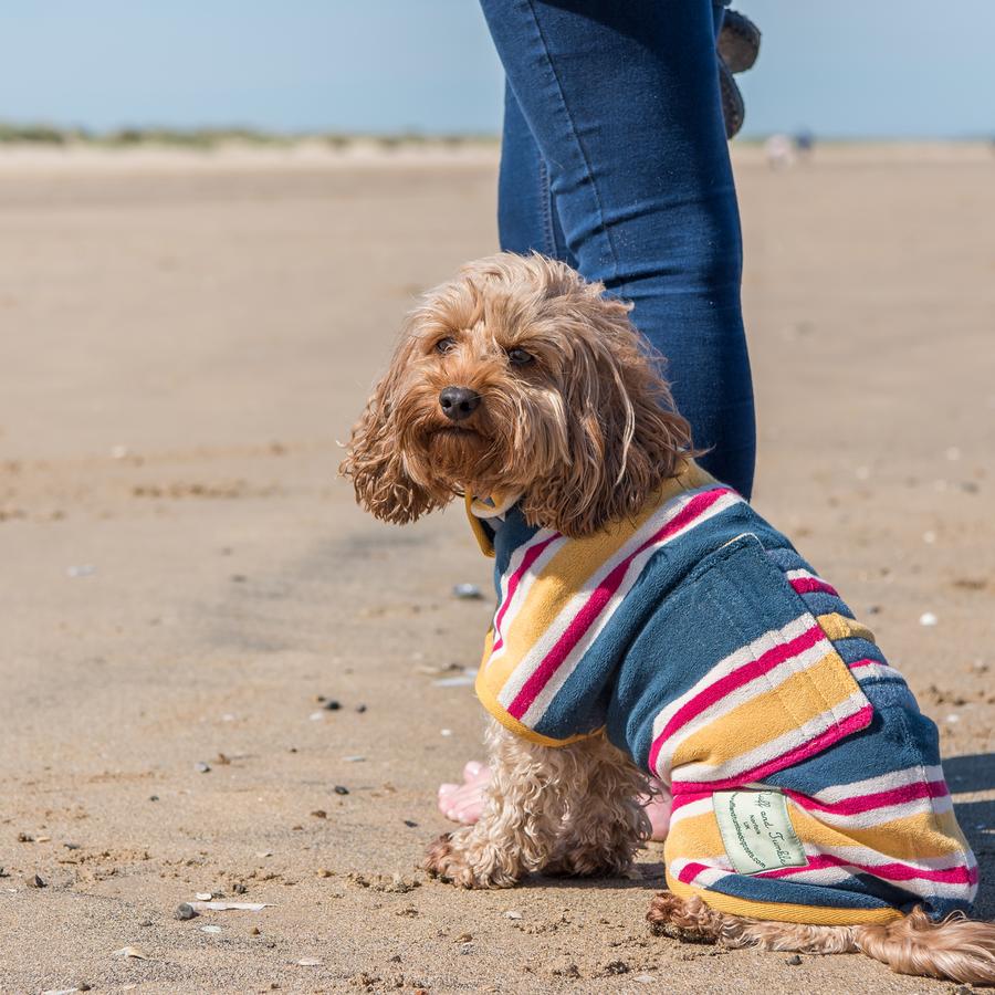 Ruff and Tumble Dog Drying Coat - Beach Stripe - Image 5